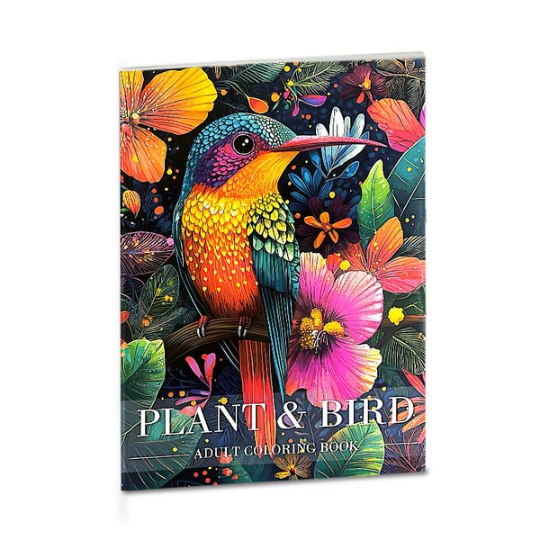 Blossom &amp; Bird Coloring Book - 160G Thick A4 |Double-Sided Bird &amp;Floral Art