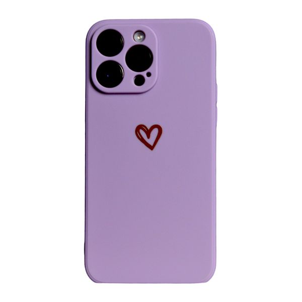 Purple - Phone Case with Gold Heart Decor - Iphone 15 Pro Max