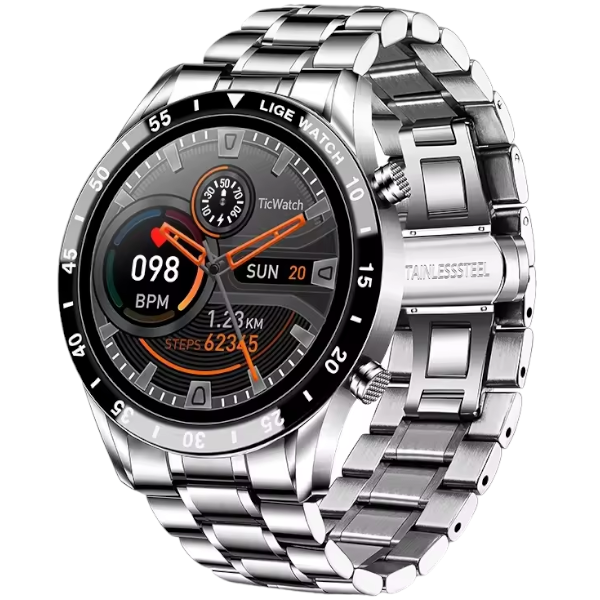 LIGE - IP68 Water Resistant Smart Watch With 124+ Sport Modes - Silver