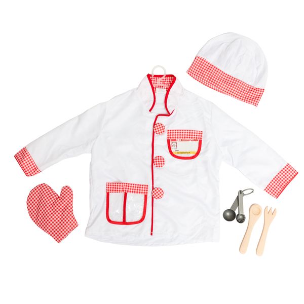 Chef Role Play Costume Set with Hat and Spoon - Deluxe, Pretend