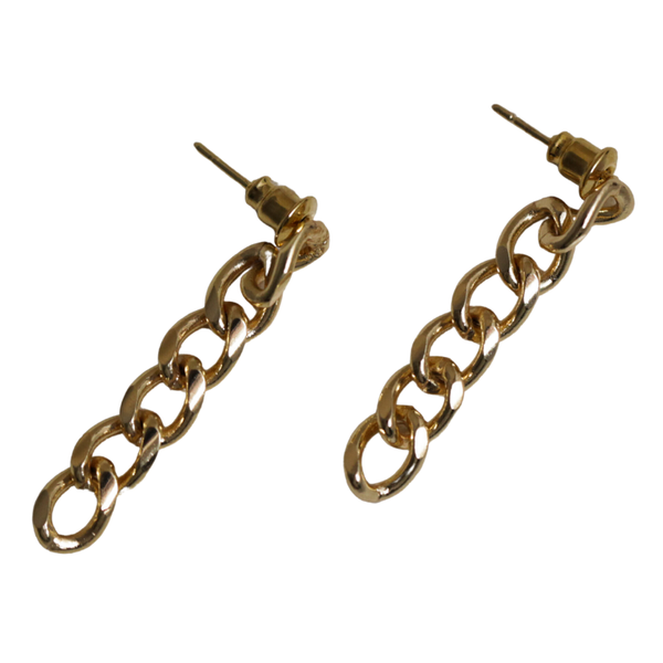 NuLuDa Jewellery - Chain Drop and Dangle Studs - Earrings - Gold Plated