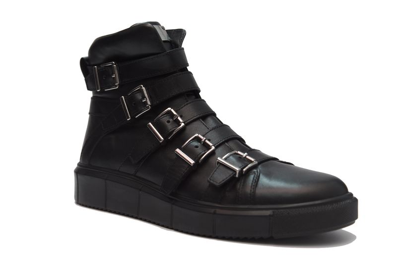 Handmade Casual Genuine Leather Ferentino Men's Boots Light Sole - Black