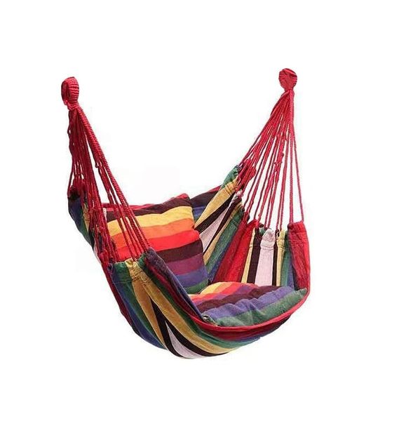 Boss Vibe Deluxe Hanging Hammock With Strong Ropes, Hooks and 2 Soft Cushions