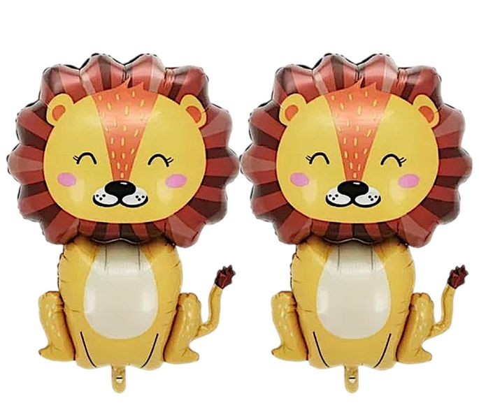 Roaring Fun Balloons - 2 Pack of 3D Lion Foil Balloons