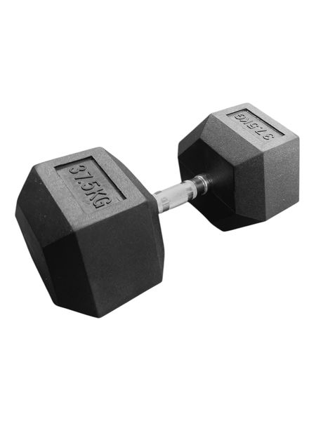 i-Fitness Single 37.5kg Rubber Hexagon Dumbbell