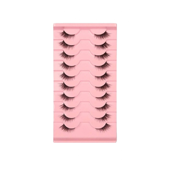 10pairs Cat Eye Style Natural Crossed &amp; Extended Black False Eyelashes