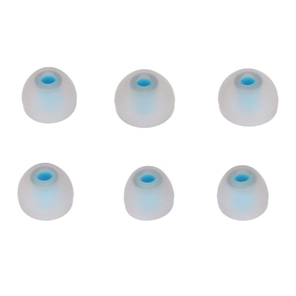 6 Pieces silicone earbud tips blue grey