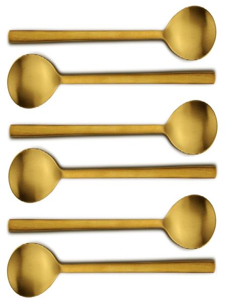 Soup Spoon 6pc Square Handle Colours Stainless Steel