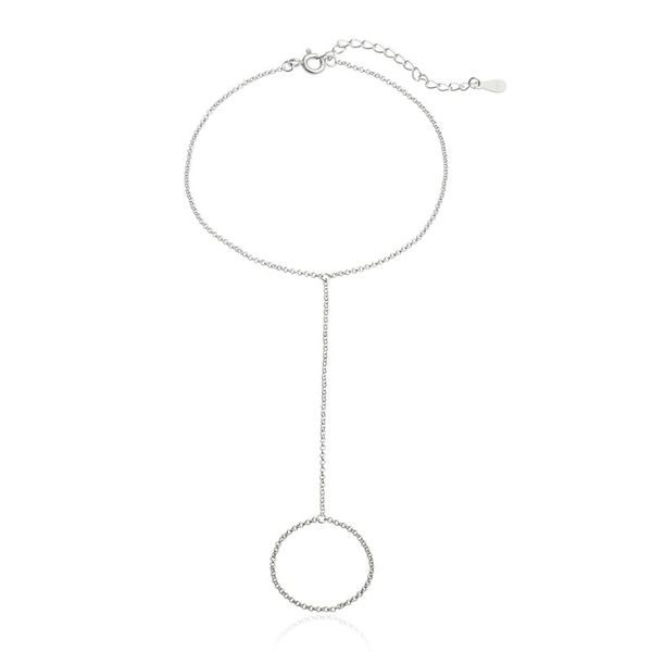 Minimalist Hand Chain Bracelet - Silver-Tone