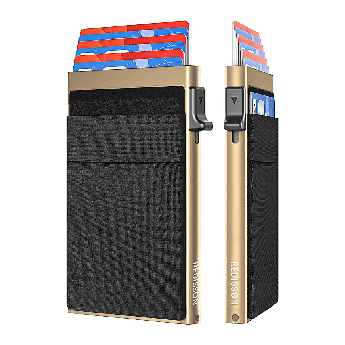 Redisson Ultra Slim RFID Pop Up Card Holder Anti-theft Wallet RFID Gold