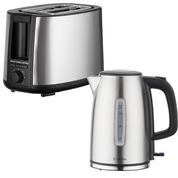 Elektra Kettle and Toaster Breakfast Set - Stainless Steel
