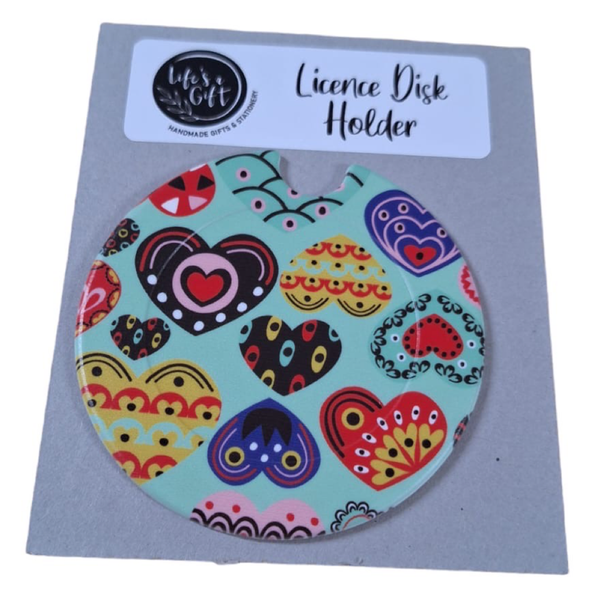 Licence Disk Holder - Upright &amp; upside-down Hearts