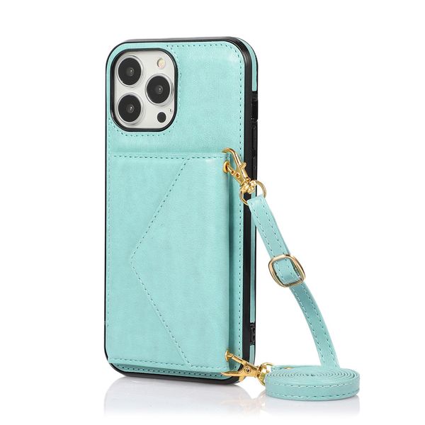 Crossbody Strap Anti Drop Leather Wallet Case Compatible with iPhone 16 Pro Max