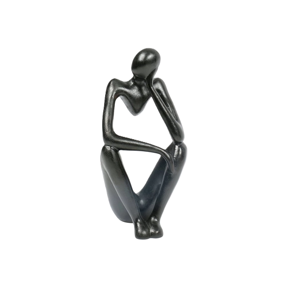Kitro Ceramic Hollow Thinker Figure Tabletop Oblong Ornaments 12 x 23 cm