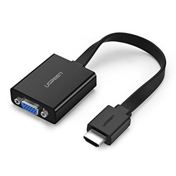UGreen 40248 HDMI to VGA Adapter, with 3.5mm Audio &amp; Power Port-BK