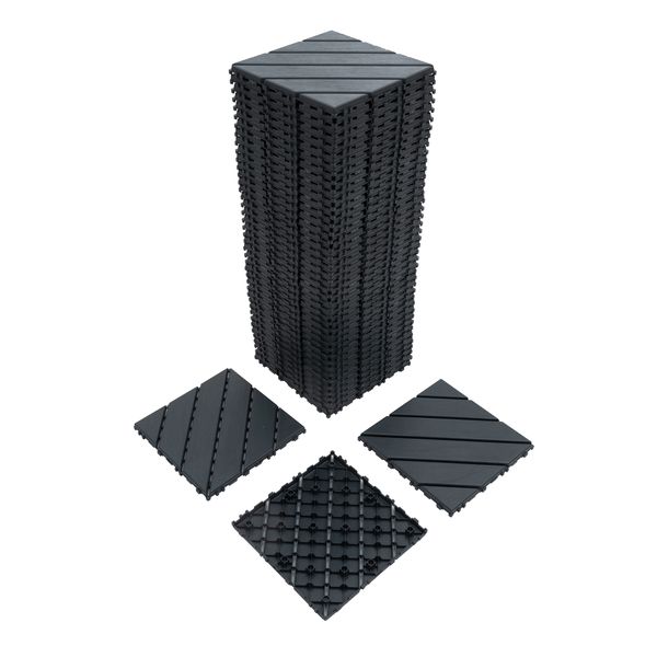 12"x12" Plastic Interlocking Deck Tiles,44 Pack Outdoor Patio Flooring