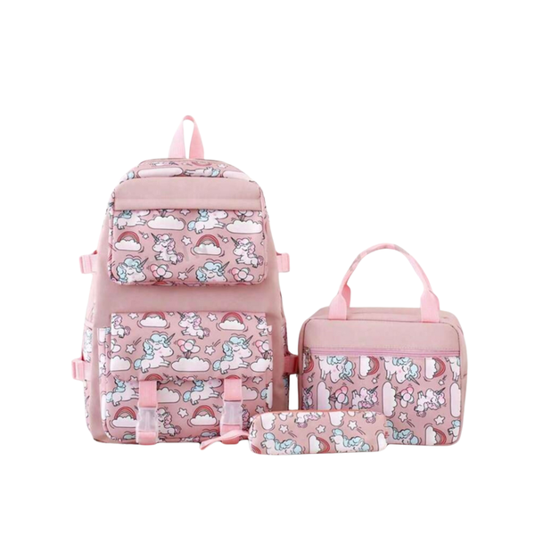 3-Piece Set Cute Unicorn School Bag For Girls