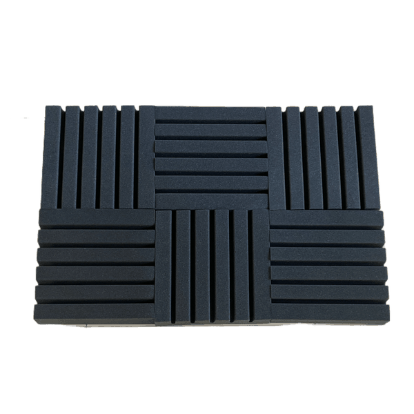 Strip-Shape Acoustic Foam Sound Panels - 30cmX30cm - 6pack - Black