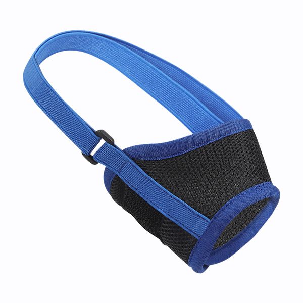 Blue Dog Safety Muzzle Biting Barking Chewing Control Adjustable Nylon