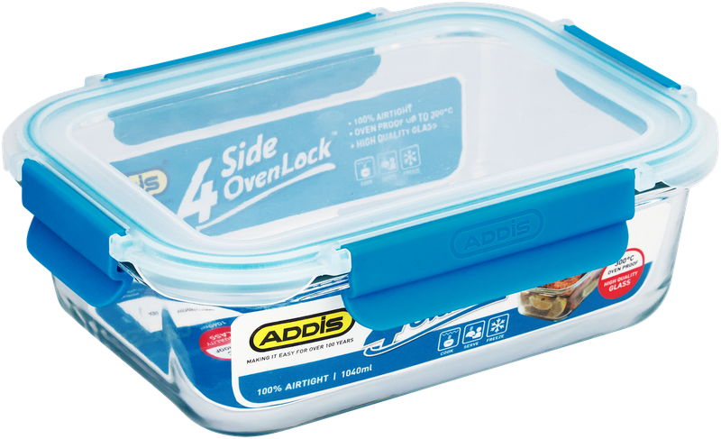 Addis - 1.04 Litre Rectangle Oven Lock - Glass