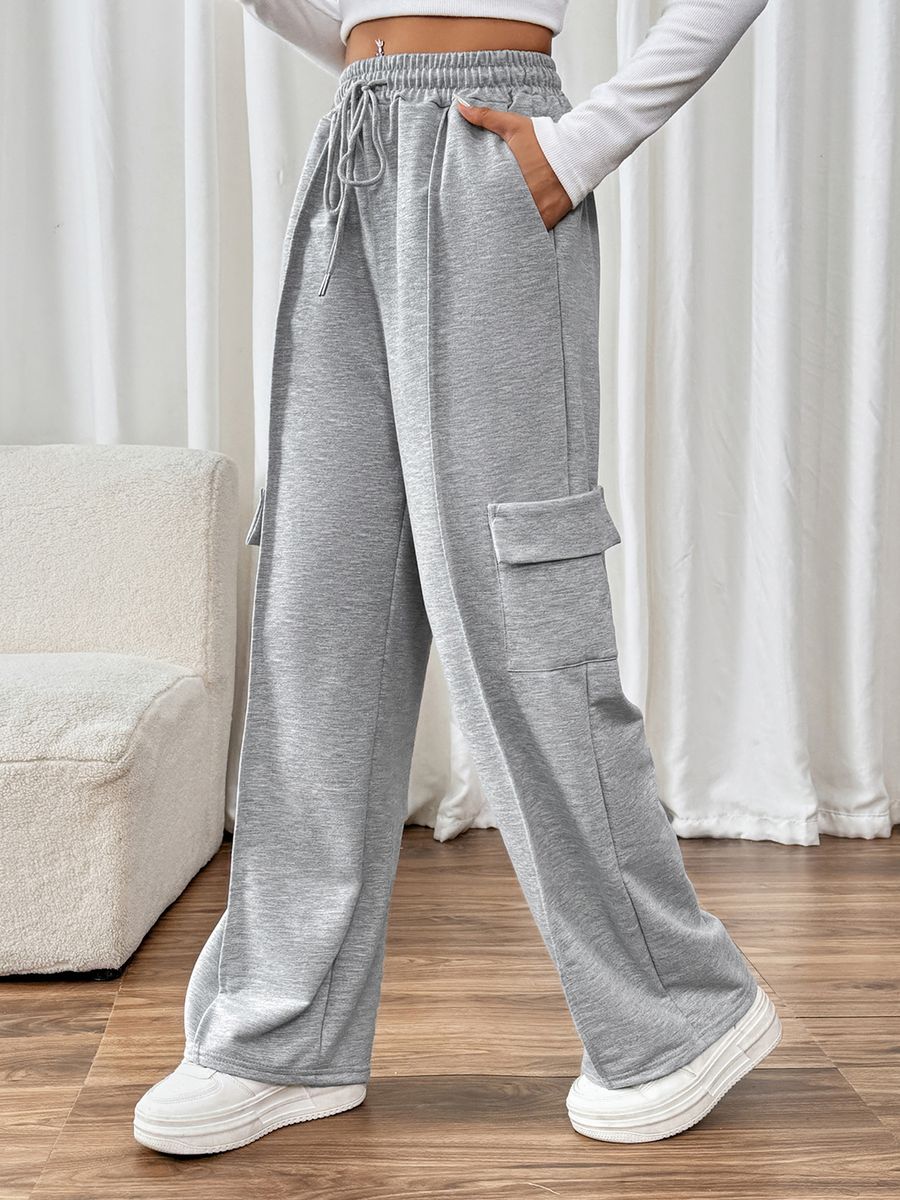 AGOLDE RAMSEY WIDE LEG SWEAT PANTS グレー Women Wide Leg Sweatpants Baggy Elastic Seams Loose Active Pants