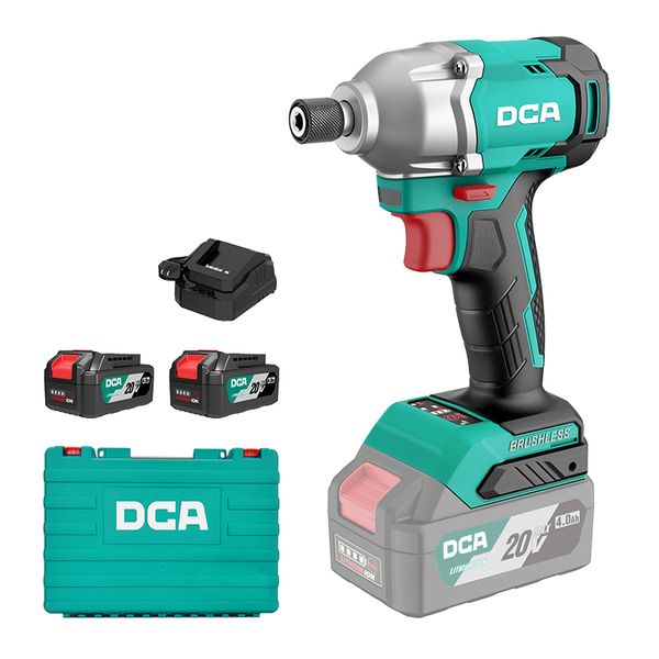 DCA 20V 180nm Industrial Brushless Driver Kit With 4.0Ahx2 &amp; Charger