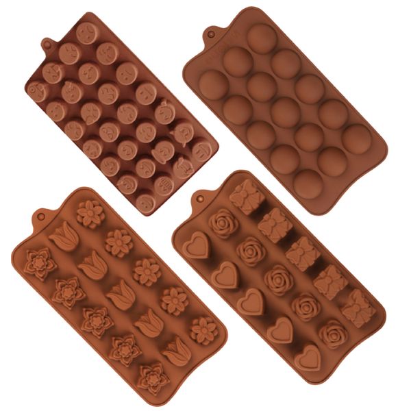 Kitchen Chocolate Silicone Shaping Mold Flower - Set of 4 (22cm)
