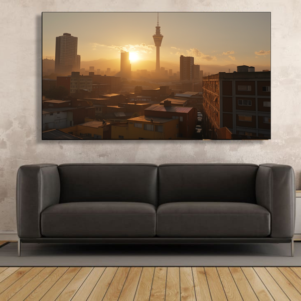 Canvas Wall Art - Golden Joburg Sunrise Abstract - IM0069