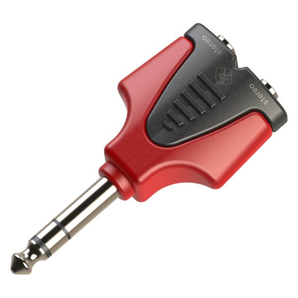 Roxtone Moulded Adapter 6.3mm Stereo Male - 2 x 3.5mm Stereo Female