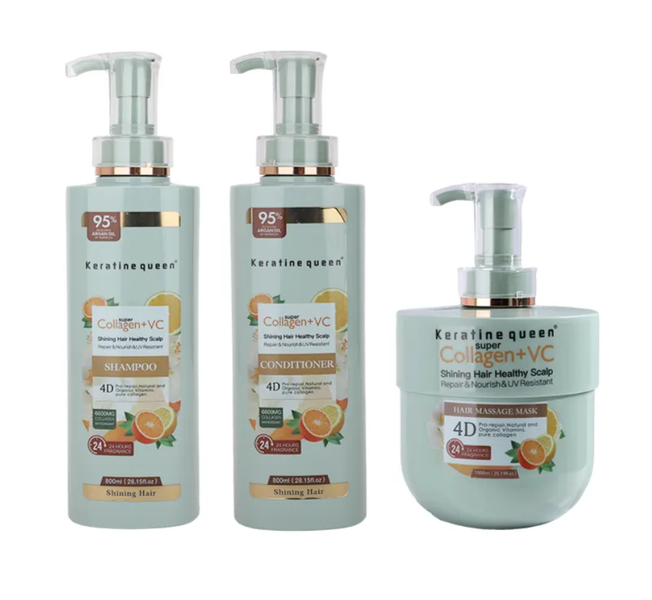 Keratine Queen Natural Orange Shampoo Set Refreshing Moisturizing Hair Care