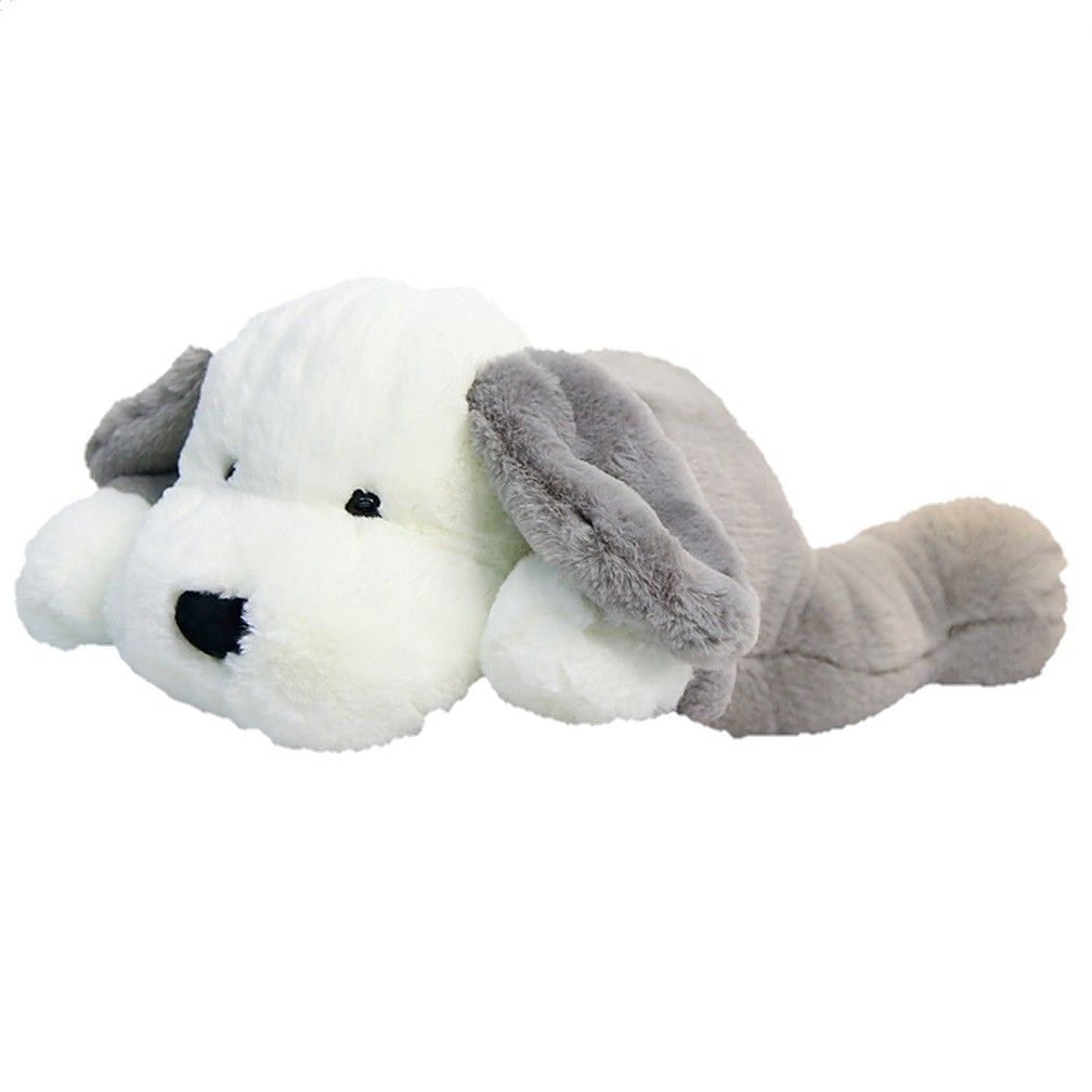 white fluffy dog toy