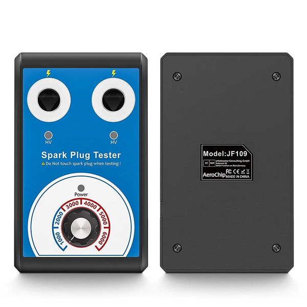 Automotive Dual-Hole Spark Plug Tester 0-6000 Rpm 13mm Diameter