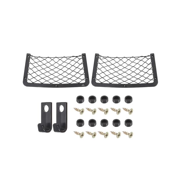 ALANES 2 Pack Car Net Storage Pocket Organizer with Screws Mesh Net Pockets