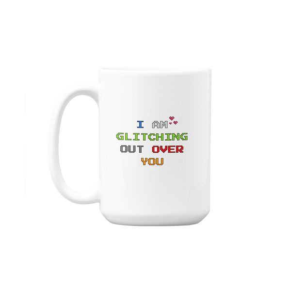 Glitching Out Gaming Valentine's Day Custom Printed Mug 440ml