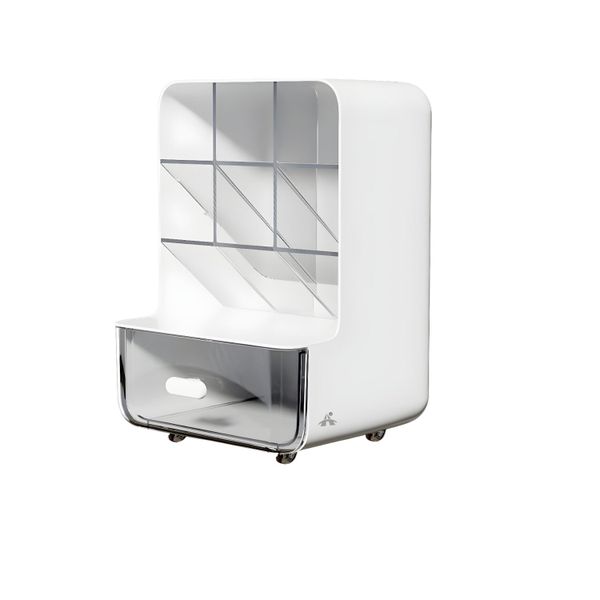 ALANES Slanted Pen Holder Desktop Storage Organizer Stationery Rack-White