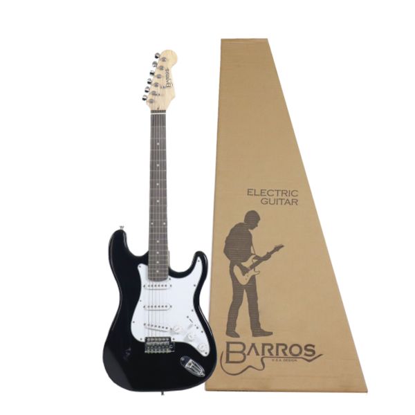 Barros USA Electric Guitar - Strat Shape - Black &amp; White