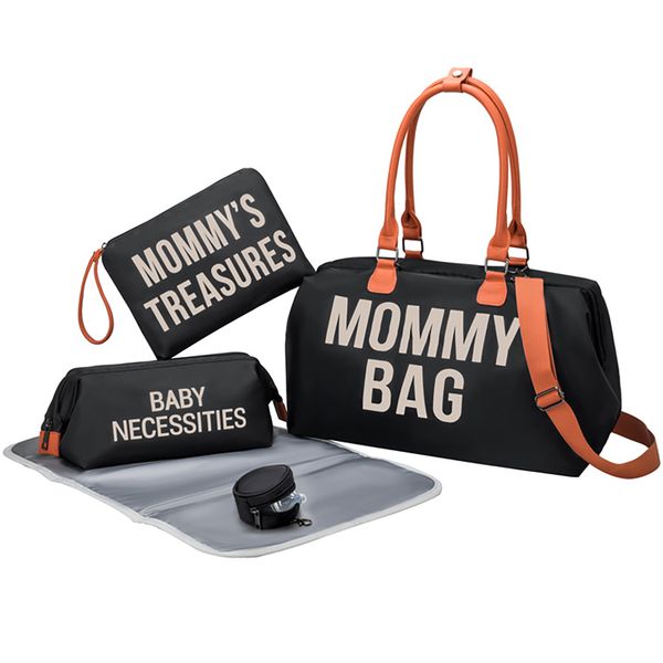 5-Piece Mommy Bag Set - Identify Baby Essentials Travel Tote Large Capacity