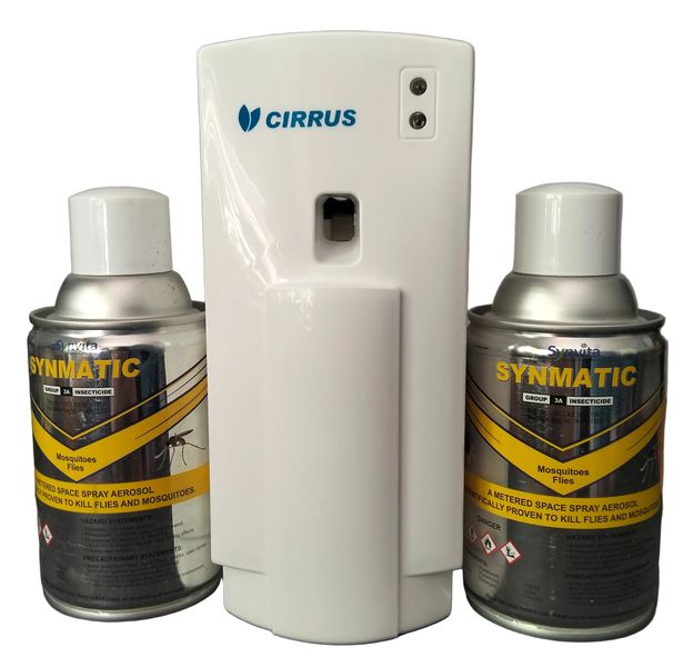 Synvita Metered Insecticide Dispenser with 2-Pack Synmatic Aerosol cans