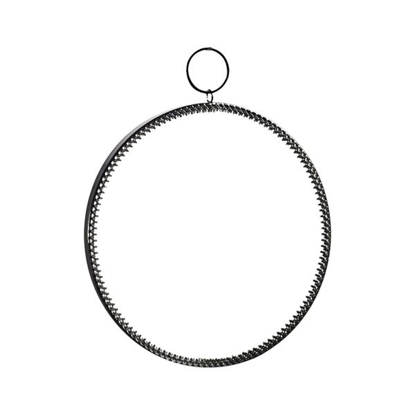 Minimalistic Round Black Frame Mirror - 22CM x 18CM - Black