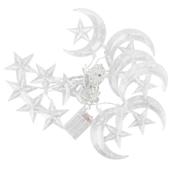 126 LED Star Moon Curtain String Lights, Warm White