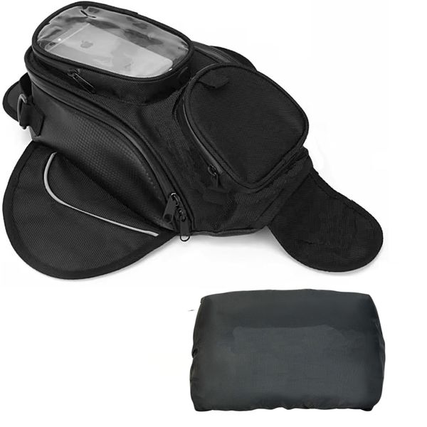 Universal Motorcycle Tank Bag Waterproof Portable Tail Bag With Rain Cover