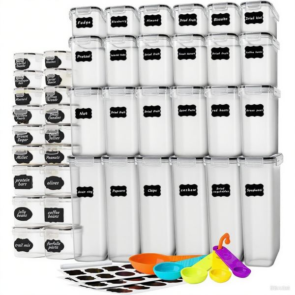 JESSEJESSE Piece Plastic Food Storage Container Set Fresh-Keeping Box