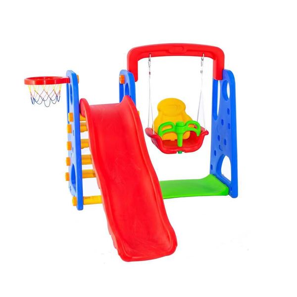 Outdoor Swing And Slide Set With Basketball Hoop (0-4 years) - Green Air