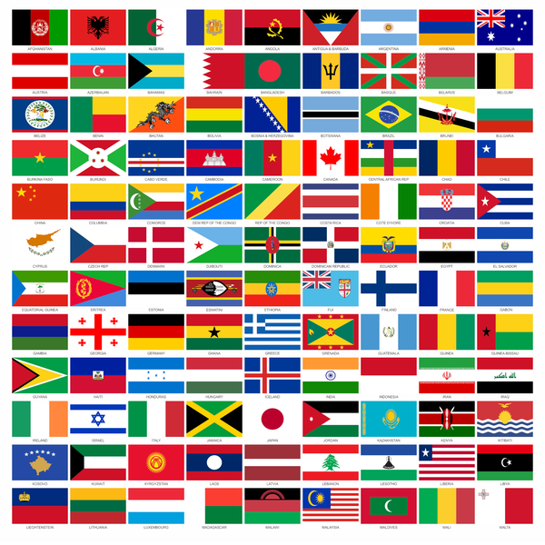 TrendSpire Flags Of The World Vinyl Stickers (Colour) - Set of 200