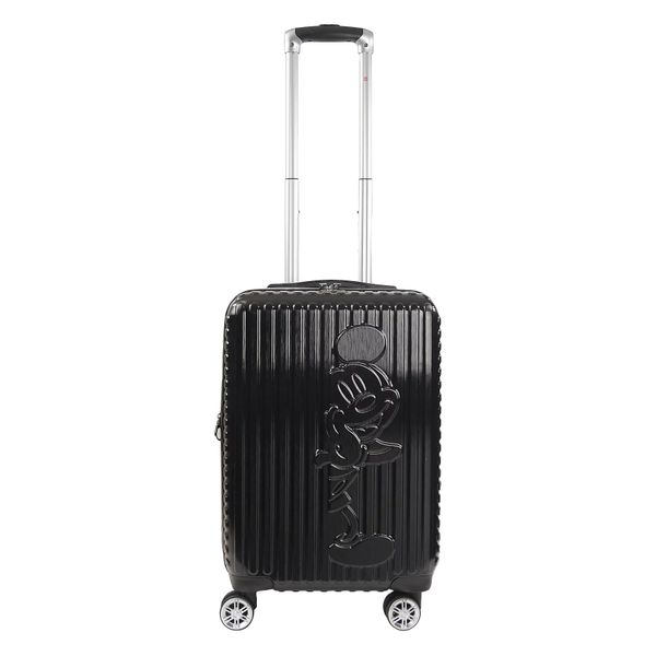 FUL - Disney - Mickey Mouse Luggage Spinner Suitcase - 56cm Striped Black