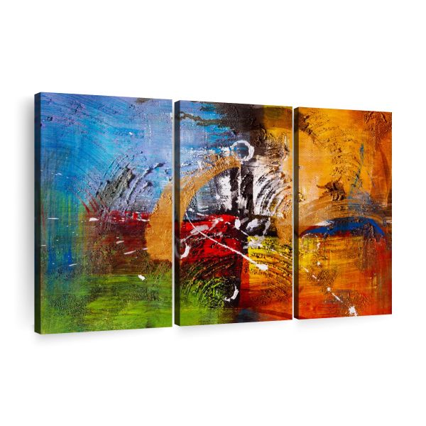 Canvas Wall Art -3 Piece Colourful Canvas Print Living Bedroom Decor