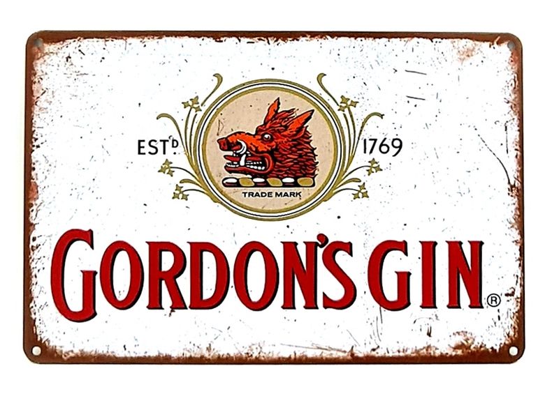 GORDON'S GIN Vintage Style Metal Bar Sign for Cafe Bar Pub Wall Decor
