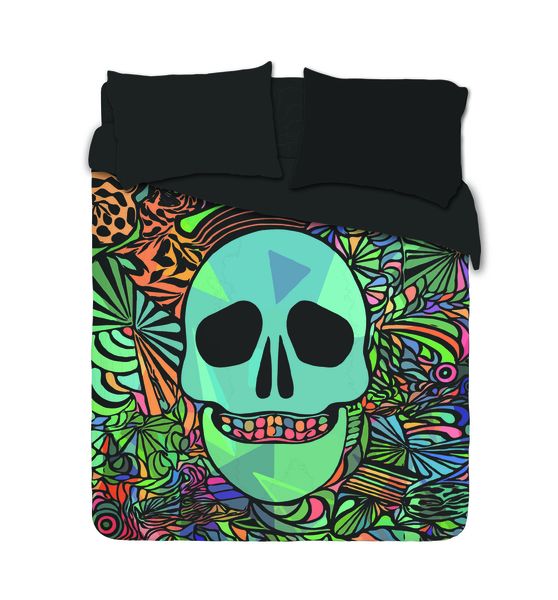 Imaginate Decor - Rockabilly Retro Tropical Sugar Skull Duvet Cover Set