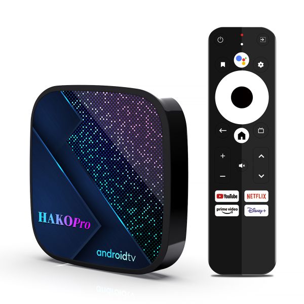 HAKO Pro Android TV Box 4K Ultra HD Netflex, Google Certified 2G/16G S905Y4