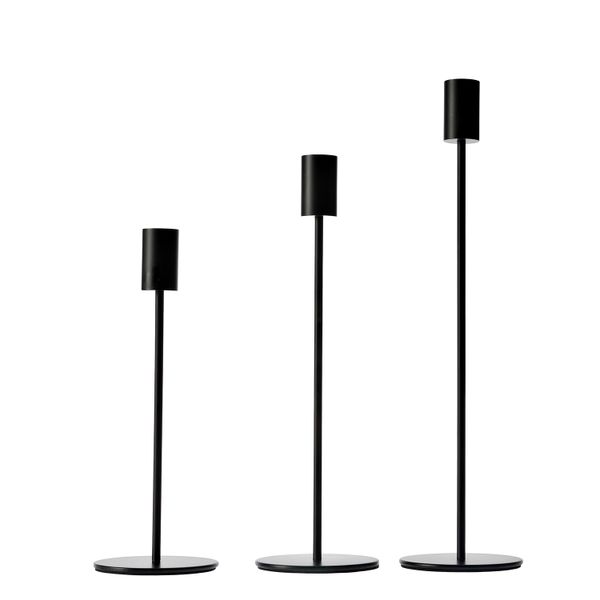 George &amp; Mason - Tapered Candlestick Holders - Black - 3 Pack